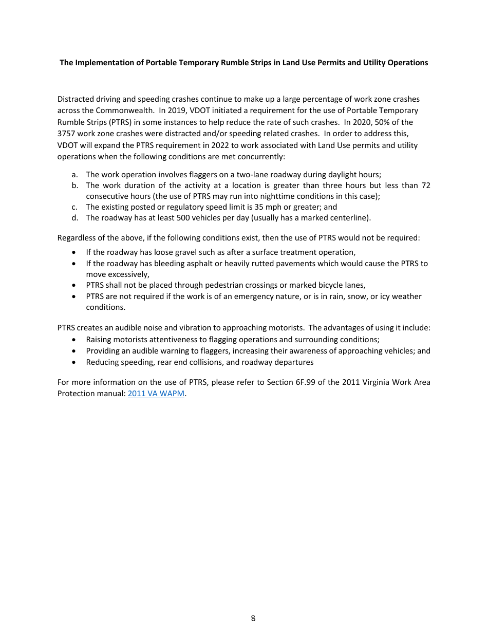 Form LUP-SPG Land Use Permit - Special Provisions - General - Virginia, Page 8
