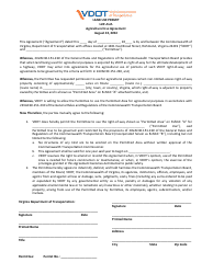 Document preview: Form LUP-AUA Land Use Permit - Agricultural Use Agreement - Virginia