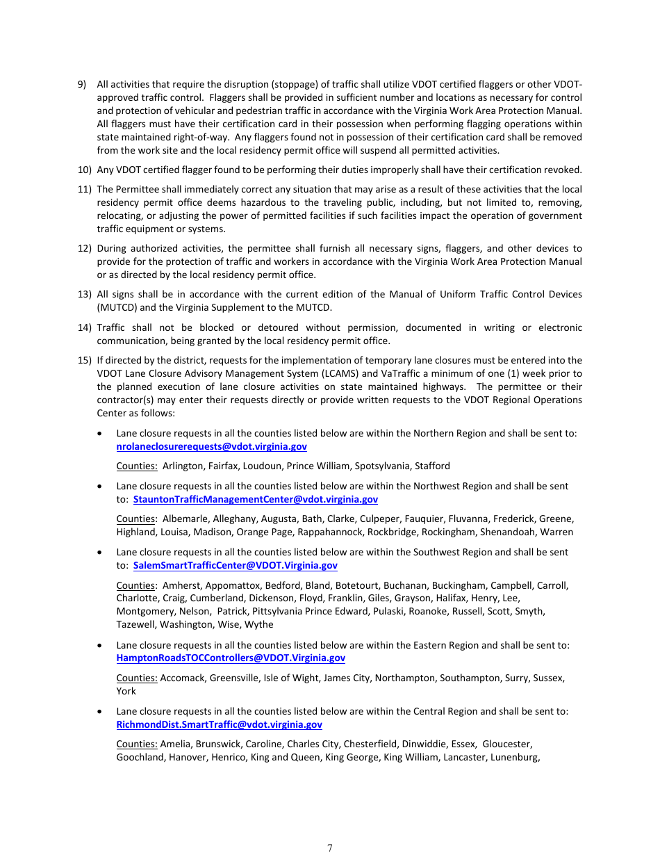 Form LUP-SUWFC Land Use Permit - Single Use Permit - Wireless Facility Co-location on an Existing Wireless Support Structure - Virginia, Page 7
