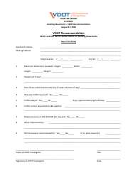 Document preview: Form LUP-BMV Land Use Permit - Building Movement - Vdot Recommendation - Virginia