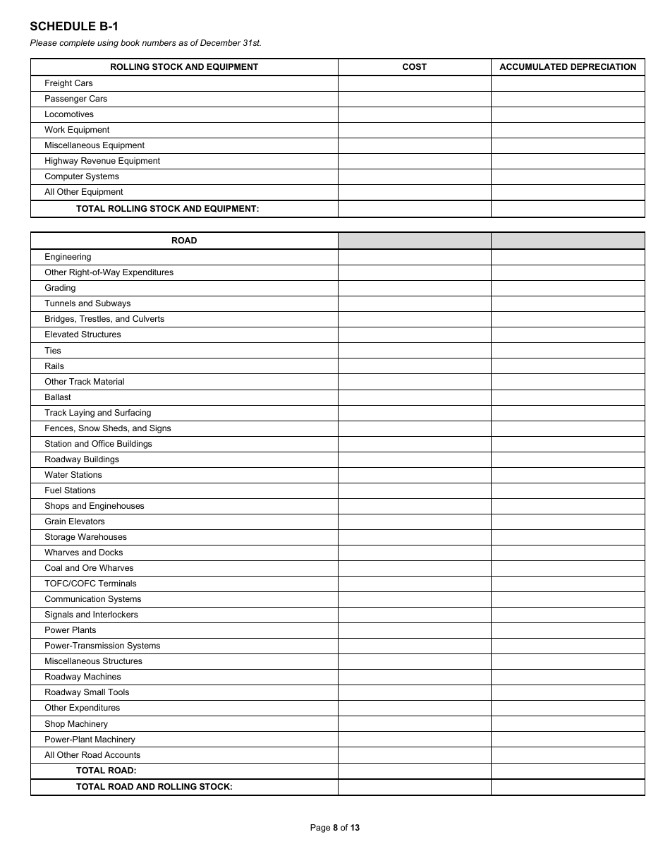 State Form 31289 (U.D. Form 32) Annual Report - Railroad Property - Indiana, Page 8
