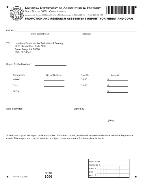Form ACS-12-45  Printable Pdf