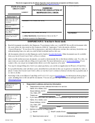 Document preview: Form DV-SU113.6 Summons Petition for Dissolution of Marriage/Civil Union - Illinois