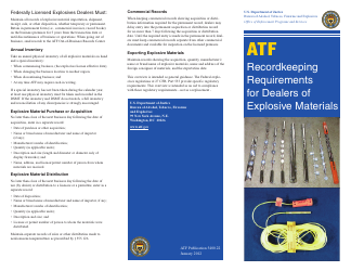 Document preview: Recordkeeping Requirements for Dealers of Explosive Materials - Example