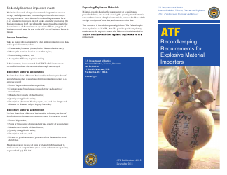 Document preview: Recordkeeping Requirements for Explosive Material Importers - Example