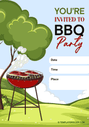 Document preview: BBQ Invitation Template - Meat