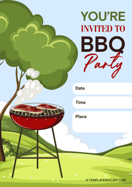 BBQ Invitation Template with a delightful assortment of meat