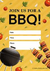 Document preview: BBQ Invitation Template - Yellow