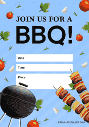 Document preview: BBQ Invitation Template - Blue