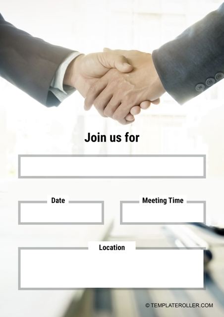 Meeting Invitation Template with Hands