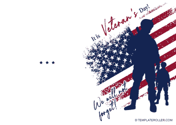 Document preview: Veterans Day Card Template - Soldier