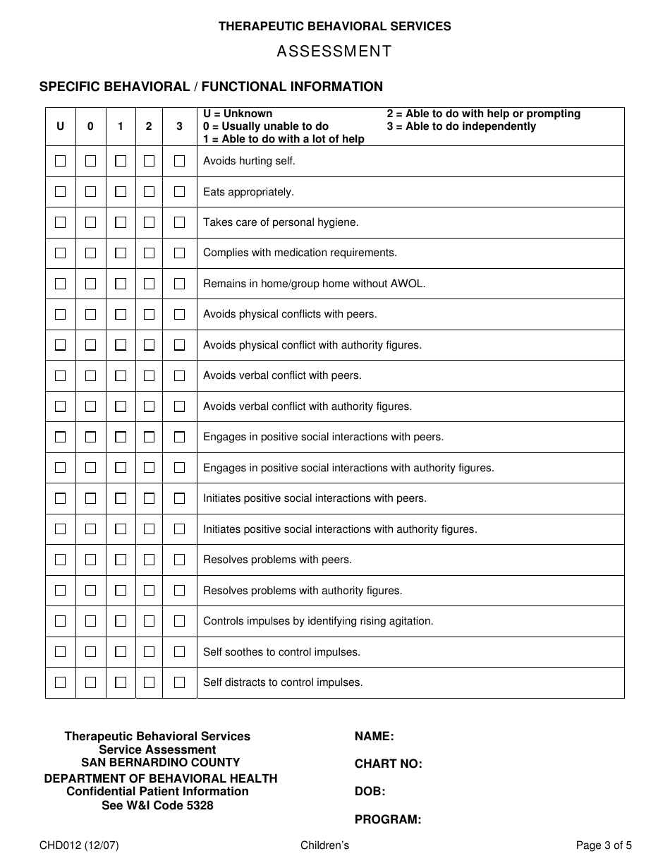 Form CHD012 Assessment - San Bernardino County, California, Page 3