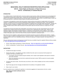 Document preview: Form F-00276 Behavioral Health Services Recertification Application - DHS 94 Patients Rights and Resolution of Patient Grievances DHS 92 Confidentiality of Treatment Records - Wisconsin