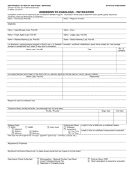 Document preview: Form F-25904 Admission to Caseload - Revocation - Wisconsin