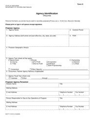 Document preview: Form 1 (DCF-F-110-E) Agency Identification - Wisconsin