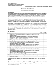 Document preview: Form DCF-F-DWSP13576 Domestic Abuse Screen Self-administered Version - Wisconsin