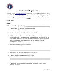 Dialysis Services Request Form - Tennessee