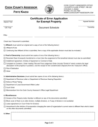 Certificate of Error Application for Exempt Property - Cook County, Illinois, Page 2