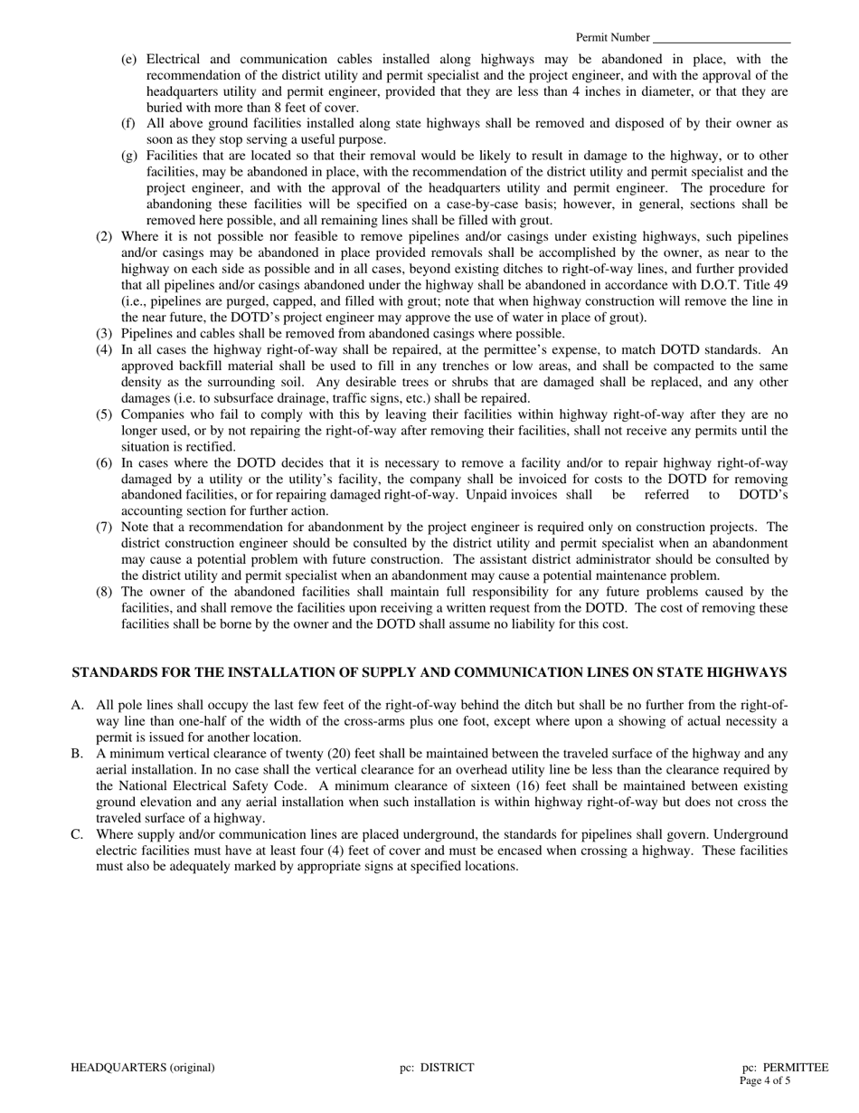 Utility Permit - Louisiana, Page 4