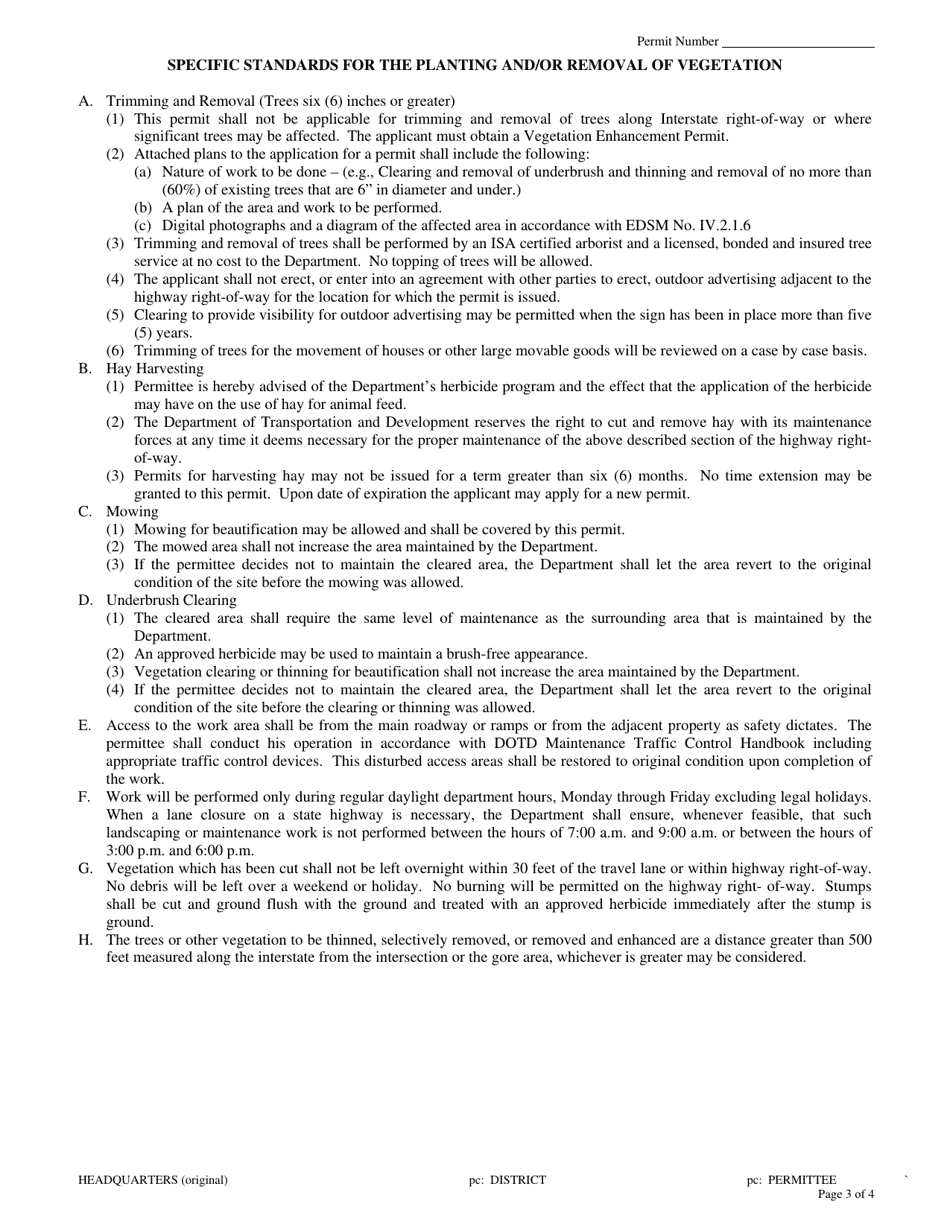 Vegetation Maintenance Permit - Louisiana, Page 3