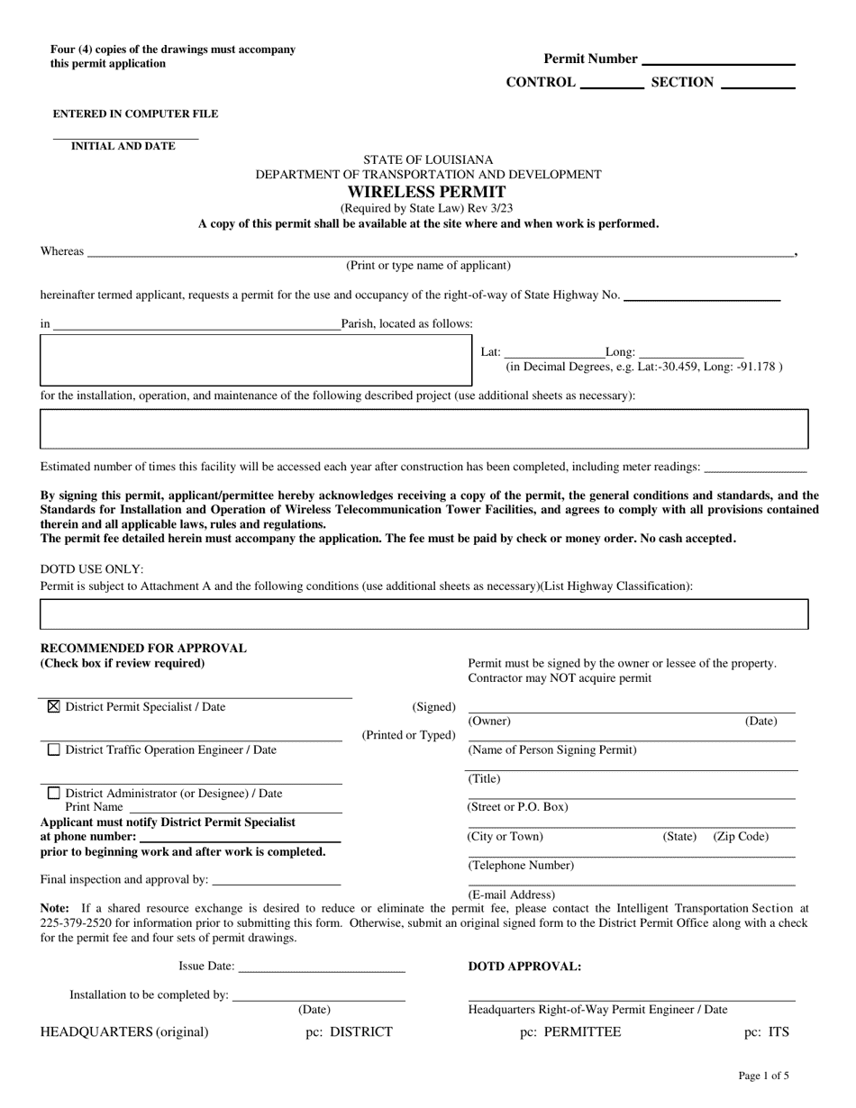 Louisiana Wireless Permit Download Fillable PDF 2013 — 2024 ...