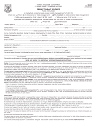 Document preview: Form F&G180 Permit to Bait Wildlife - New Hampshire
