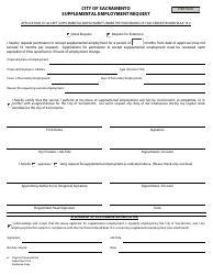Document preview: Supplemental Employment Request - City of Sacramento, California