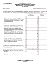 Form FIT-20 (State Form 44622) Schedule E-U Indiana Financial Institution Tax Return Apportionment of Receipts to Indiana - Indiana