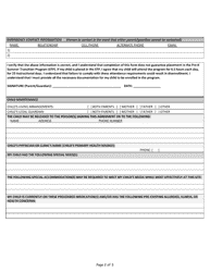 Rising Kindergarten Registration Form - Summer Transition Program - Georgia (United States), Page 2