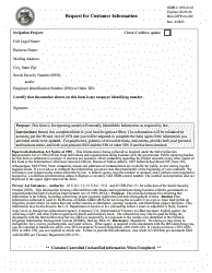 Document preview: Form BIA-DWP-Irr-102 Request for Customer Information