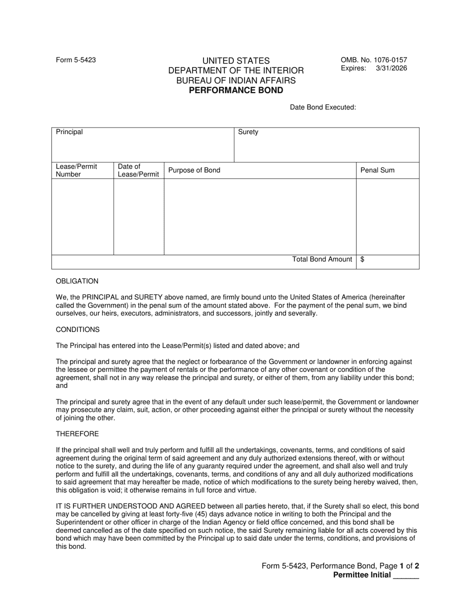Form 5-5423 - Fill Out, Sign Online and Download Fillable PDF ...