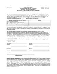 Document preview: Form 5-5519 Cash Penal Bond for Grazing Permits
