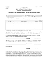 Document preview: Form 5-5521 Certificate and Application for on-And-Off Grazing Permit