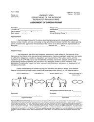 Document preview: Form 5-5523 Assignment of Grazing Permit