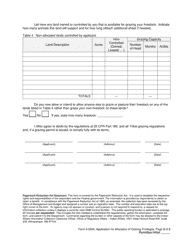 Form 5-5524 Application for Allocation of Grazing Privileges, Page 2