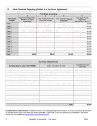 Final Report Form - Feasibility Study Grants - Water Conservation, Reuse and Storage Grant Program - Oregon, Page 2
