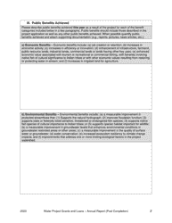 Annual Report (Post-completion) Form - Water Project Grants and Loans (Water Supply Development Account) - Oregon, Page 2