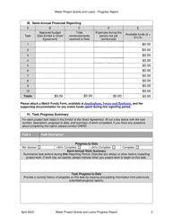 Semi-annual Progress Report Form - Water Project Grants and Loans (Water Supply Development Account) - Oregon, Page 2