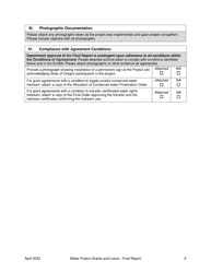 Final Report Form - Water Project Grants and Loans (Water Supply Development Account) - Oregon, Page 2
