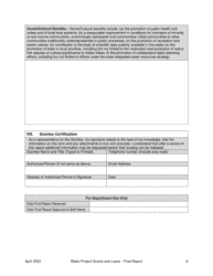 Final Report Form - Water Project Grants and Loans (Water Supply Development Account) - Oregon, Page 6