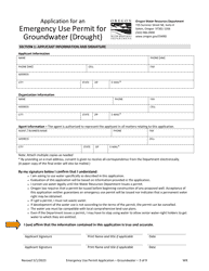 Application for an Emergency Use Permit for Groundwater (Drought) - Oregon, Page 3