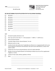 Application for an Emergency Use Permit for Groundwater (Drought) - Oregon, Page 9