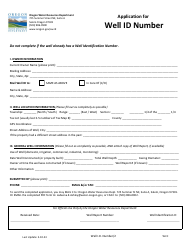 Document preview: Application for Well Id Number - Oregon