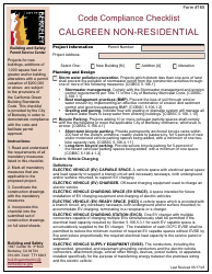 Document preview: Form 165 Code Compliance Checklist - Calgreen Non-residential - City of Berkeley, California