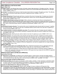 Form 164 Code Compliance Checklist - Calgreen Residential - City of Berkeley, California, Page 3