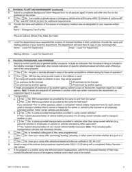 Form DCF-F-CFS782 Initial License Application - Day Camps for Children - Wisconsin, Page 4