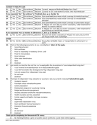 Form DCF-F-2829 National Youth in Transition Database (Nytd) Survey for Wisconsin Youth Age 19 - Wisconsin, Page 5