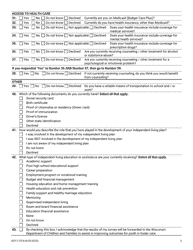 Form DCF-F-2574 National Youth in Transition Database (Nytd) Survey for Wisconsin Youth Age 17 - Wisconsin, Page 5