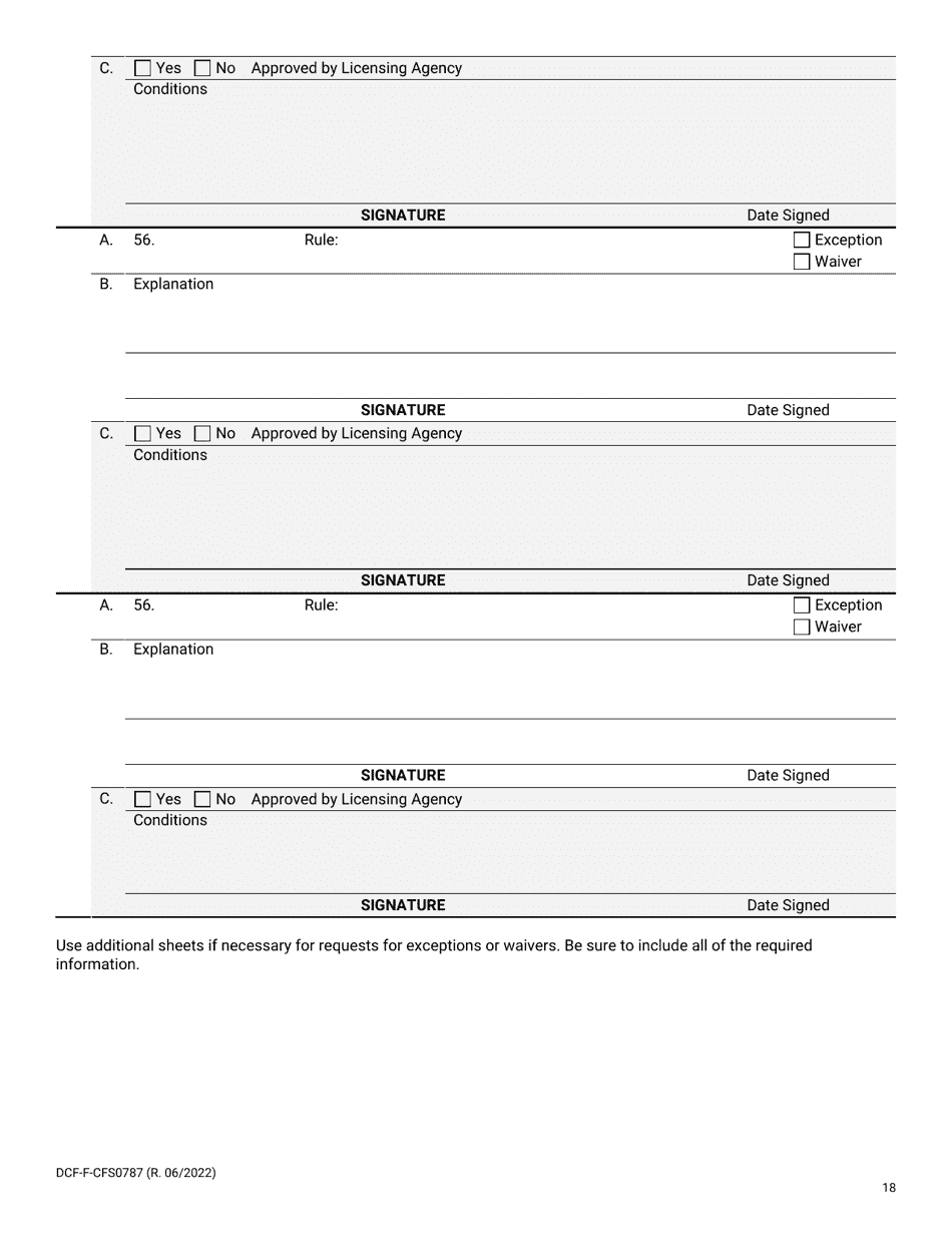 Form Dcf-f-cfs0787 Download Printable Pdf Or Fill Online Child Foster 