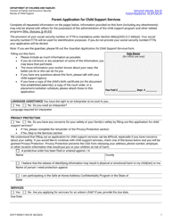 Form DCF-F-DWSC11053 Parent Application for Child Support Services - Wisconsin